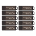 DataStick Pro USB 2.0 Type A Flash Drive, 8 GB, Gray, 10/Pack