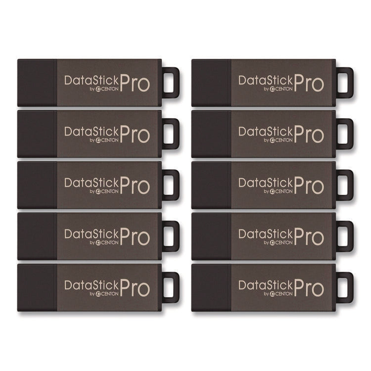 DataStick Pro USB 2.0 Type A Flash Drive, 32 GB, Gray, 10/Pack