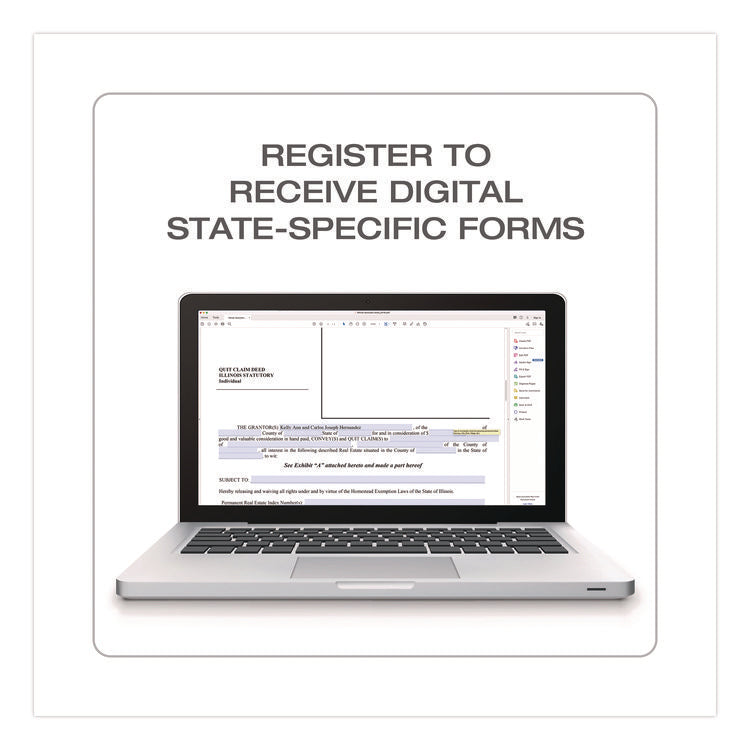 Quitclaim Deed Forms with Instructions and Free Downloads, One-Part (No Copies), 8.5 x 11, 4 Forms Total