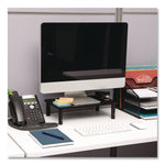 Adjustable Rectangular Monitor Stand, 14.5" x 9.25" x 4" to 5.5", Black, Supports 44 lb, 2/Pack