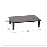 Adjustable Rectangular Monitor Stand, 14.5" x 9.25" x 4" to 5.5", Black, Supports 44 lb, 2/Pack