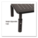 Adjustable Rectangular Monitor Stand, 14.5" x 9.25" x 4" to 5.5", Black, Supports 44 lb, 2/Pack