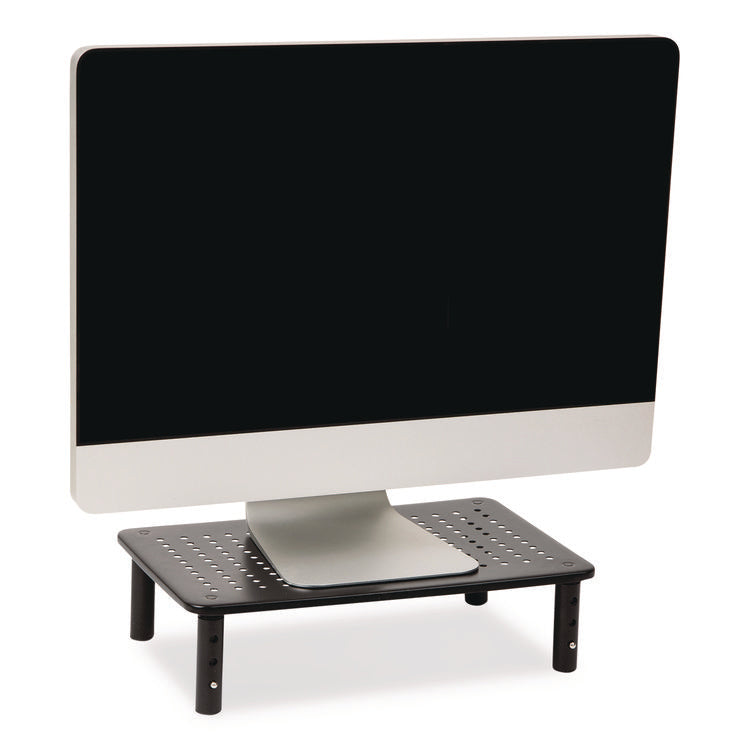Adjustable Rectangular Monitor Stand, 14.5" x 9.25" x 4" to 5.5", Black, Supports 44 lb, 2/Pack