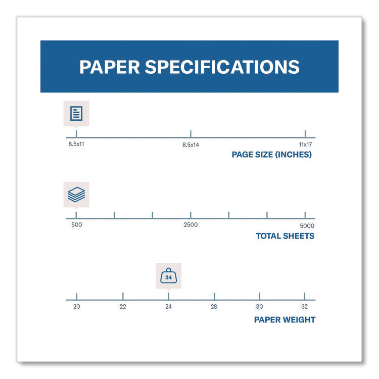 Colors Print Paper, 24 lb Bond Weight, 8.5 x 11, Pink, 500/Ream