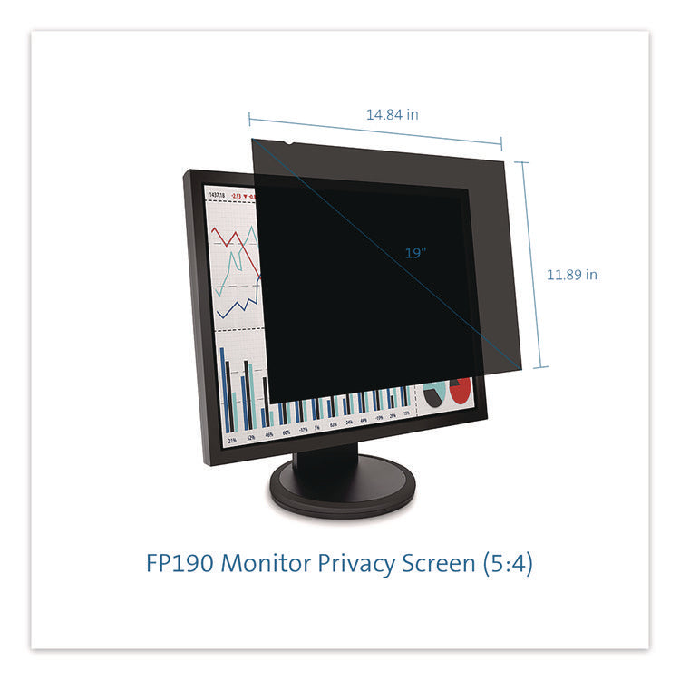 Anti-Glare Reversible Privacy Screen for 19" Widescreen Flat Panel Monitor, 5:4 Aspect Ratio