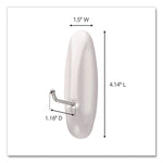 Large Wire Hook, Metal/Plastic, White, Supports 5 lbs