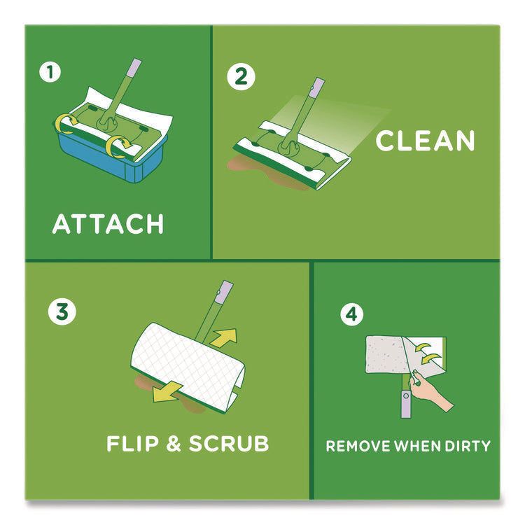Sweeper TRAP + LOCK Wet Mop Cloth, 8 x 10, White, Lavender Scent, 24/Pack