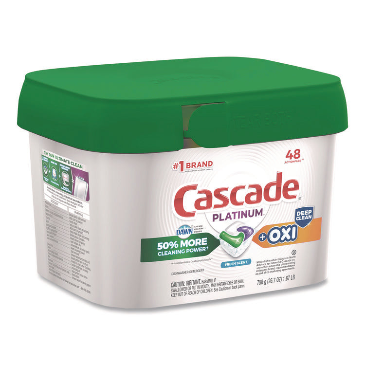 Action Pacs+Oxi, Fresh Scent, 26.7 oz Tub, 48/Pack