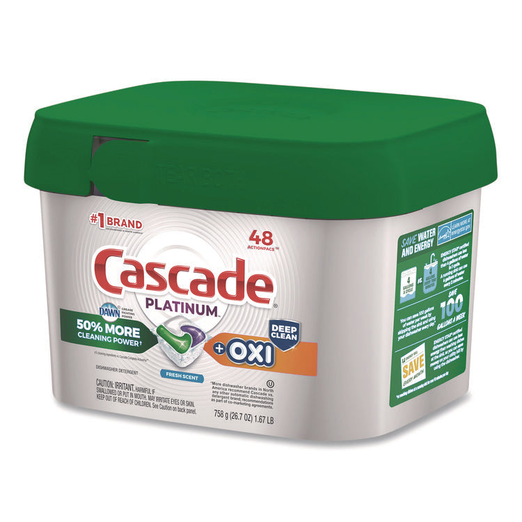 Action Pacs+Oxi, Fresh Scent, 26.7 oz Tub, 48/Pack