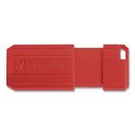 PinStripe USB 2.0 Flash Drive, 128 GB, Blue/Red, 2/Pack
