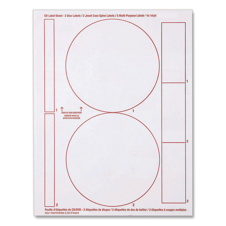 Inkjet Media Labels, Matte White, 50 Sheets/Pack