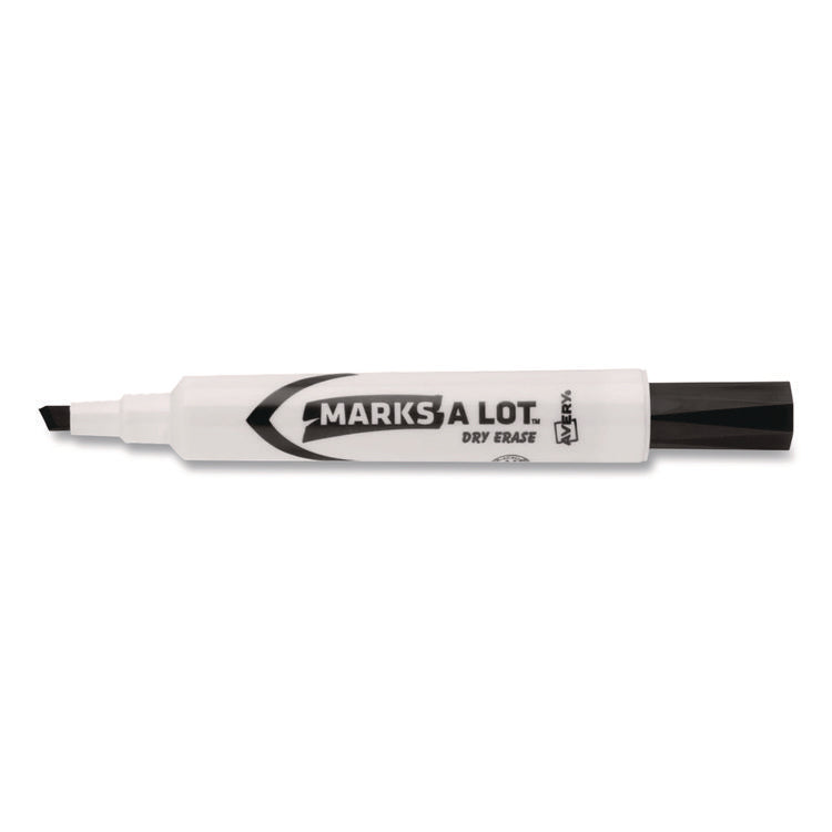 MARKS A LOT Desk-Style Dry Erase Markers, Broad Chisel Tip, Black