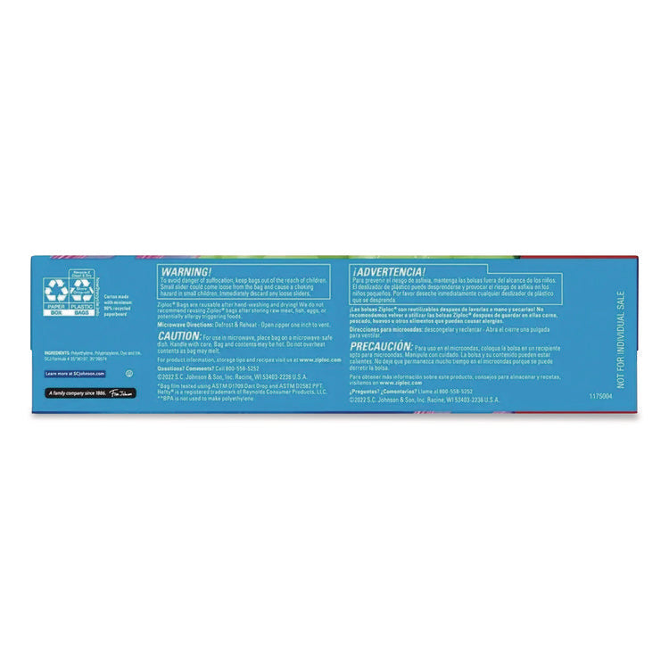 Slider Storage Bags, Gallon, 9.5" x 2.63" x 10.56", Clear, 68 Bags