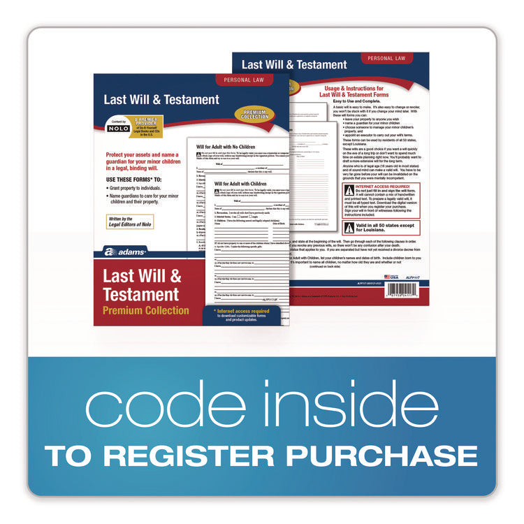 Last Will and Testament Digital Download with Instructions, Inkjet/Laser Printable, 8.5 x 11, Unlimited Number of Forms