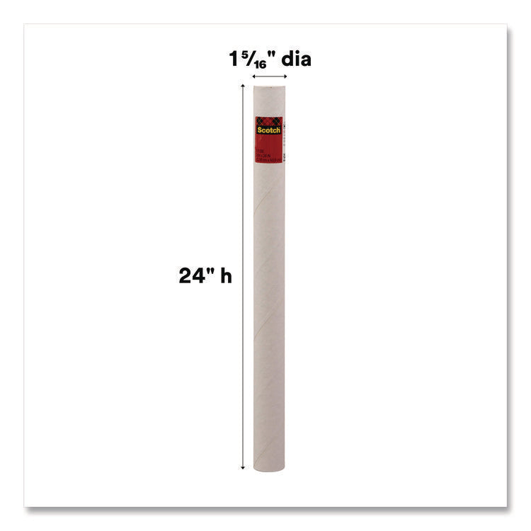 Mailing Tube, 24" Long, 2" Diameter, White, 12/Carton