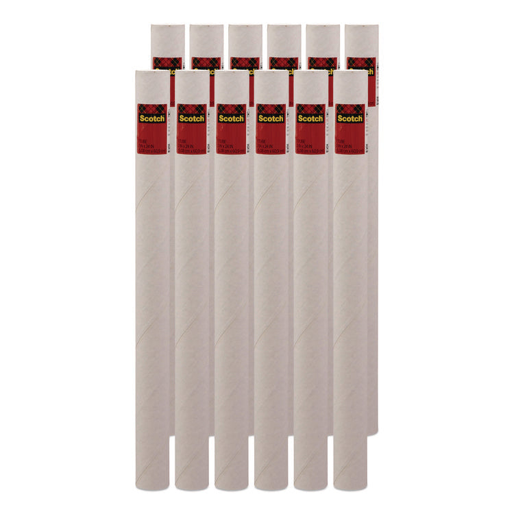 Mailing Tube, 24" Long, 2" Diameter, White, 12/Carton