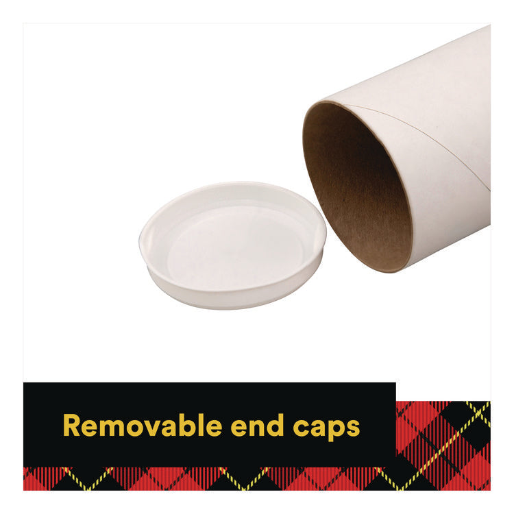 Mailing Tube, 36" Long, 3" Diameter, White, 12/Carton