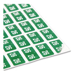 Yearly End Tab File Folder Labels, 0.5 x 1, Green, 25/Sheet, 10 Sheets/Pack