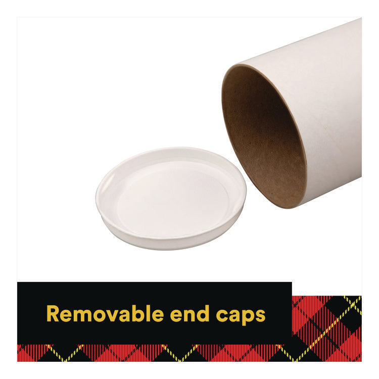 Mailing Tube, 48" Long, 4" Diameter, White, 12/Carton
