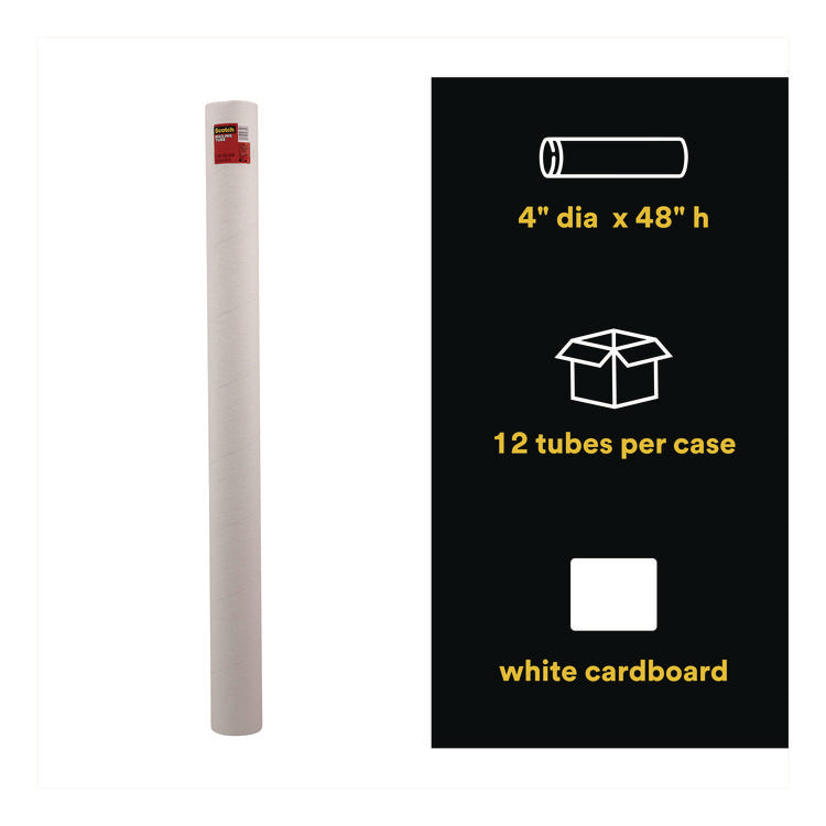 Mailing Tube, 48" Long, 4" Diameter, White, 12/Carton