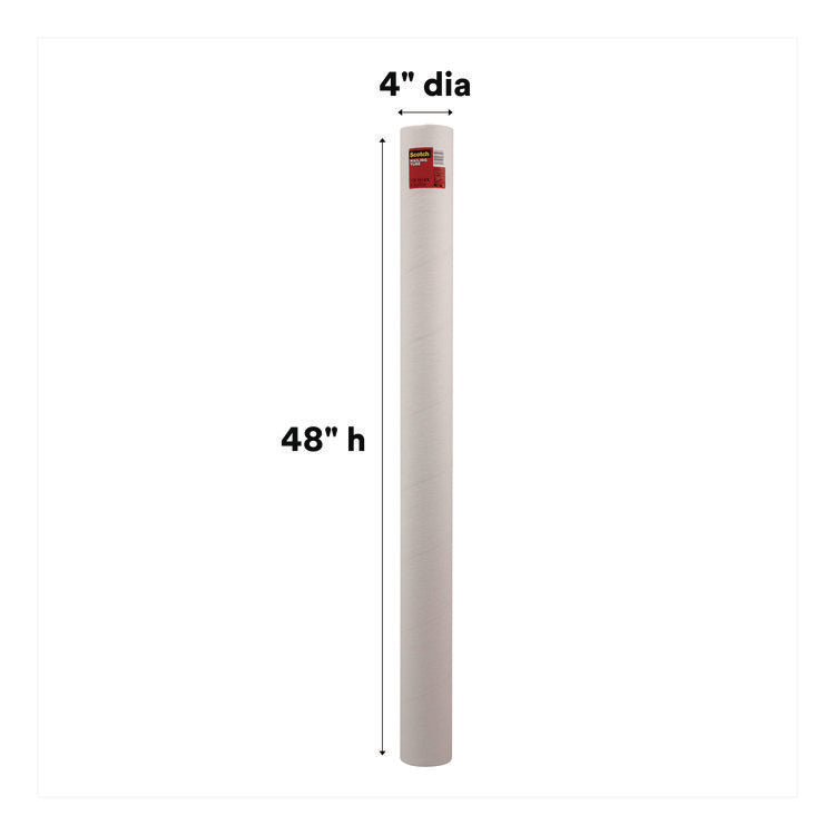 Mailing Tube, 48" Long, 4" Diameter, White, 12/Carton
