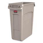 Slim Jim with Venting Channels, 16 gal, Plastic, Beige, 4/Carton