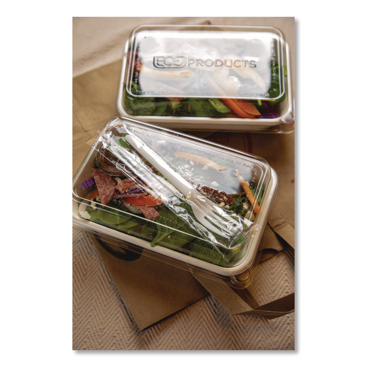 Plantware CPLA Cutlery, Individually Wrapped, Fork, Plastic, White, 1,000/Carton