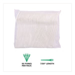 Plantware CPLA Cutlery, Fork, White, 1,000/Carton