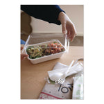 WorldView Vanguard Rectangular Container, 32 oz, 4.71 x 7.01 x 1.04, White, Sugarcane Fiber, 400/Carton
