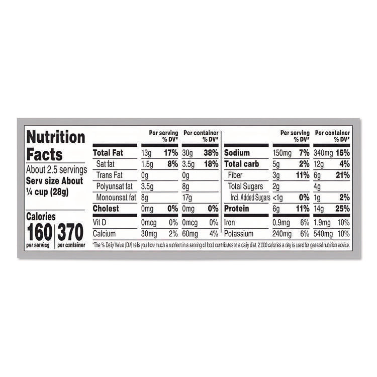 No Shells Sea Salt and Pepper Pistachios, 2.25 oz Pack, 8/Box