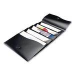 Slide and View Expanding File, 5 Sections, Cord/Hook Closure, Letter Size, Black