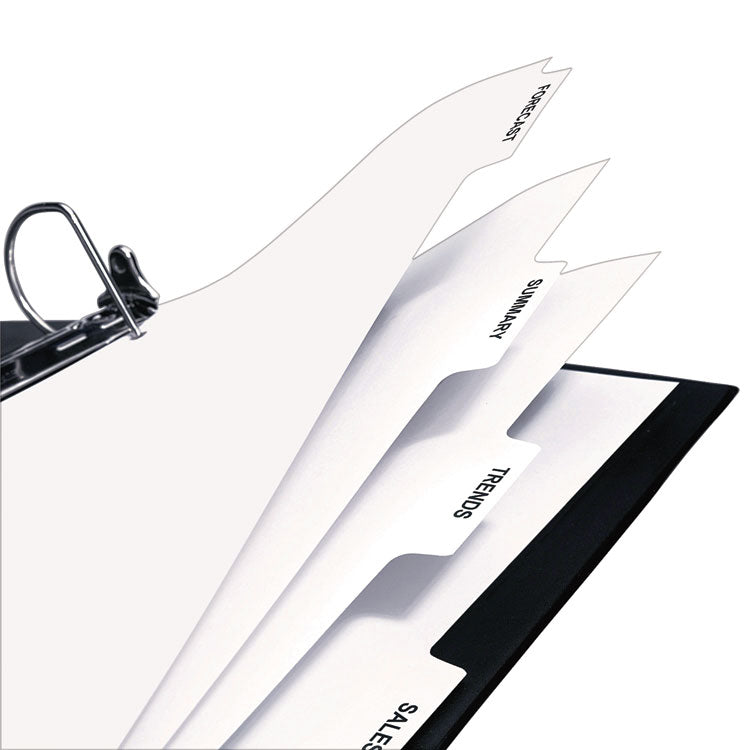 Customizable Print-On Dividers, For Xerox 4135 Copiers and Docutech, 3-Hole Punched, 5-Tab, 11 x 8.5, White, 30 Sets