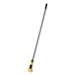 Gripper Vinyl-Covered Aluminum Mop Handle, 1.13" dia x 60", Gray/Yellow