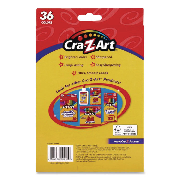 Colored Pencils, 36 Assorted Lead and Barrel Colors, 36/Box