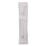 Mediumweight Polypropylene Cutlery, Fork/Knife/Teaspoon, Plastic, White, 250/Carton
