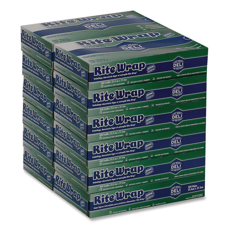Dispens-A-Wax Waxed Deli Patty Paper, 10.75 x 7.5, 500/Box, 12 Boxes/Carton
