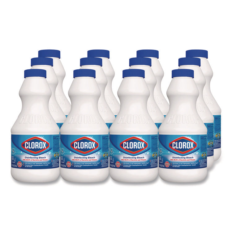 Concentrated Regular Disinfecting Bleach, 24 oz Bottle, 12/Carton