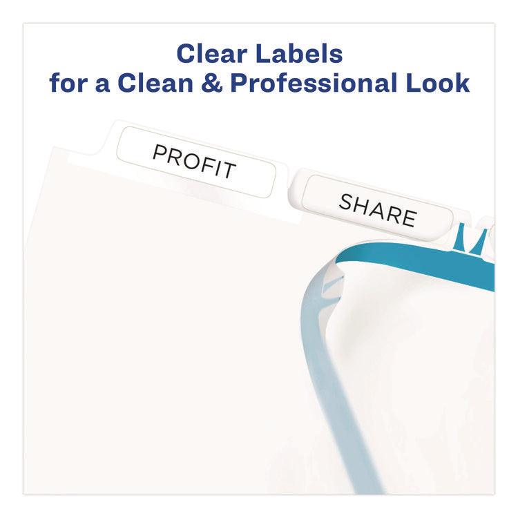 Print and Apply Index Maker Clear Label Dividers, Copiers, 5-Tab, 11 x 8.5, White, 5 Sets
