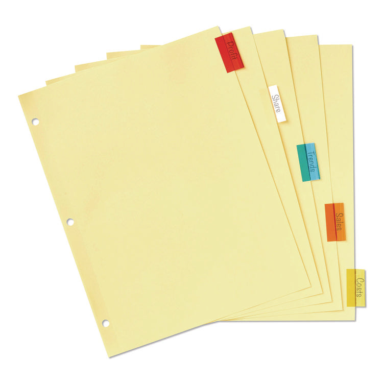 Plastic Insertable Dividers, 5-Tab, 11 x 8.5, Assorted Tabs, 1 Set