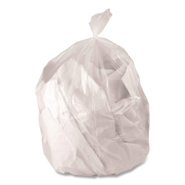 Low-Density Waste Can Liners, 16 gal, 0.5 mil, 24 x 32, Clear, Perforated Roll, 500/Carton