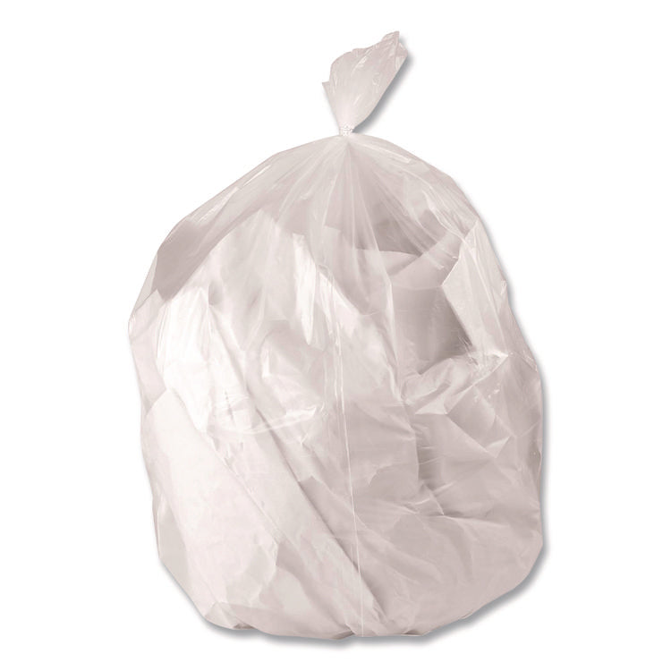 Low-Density Waste Can Liners, 44 gal, 1.3 mil, 37 x 50, Clear, Perforated Roll, 100/Carton