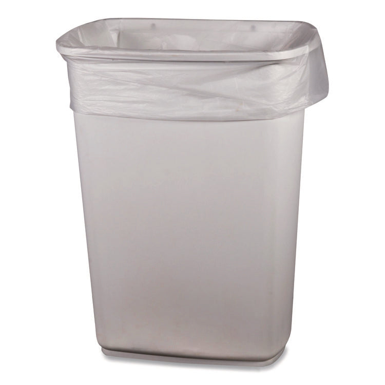 Low-Density Waste Can Liners, 16 gal, 0.5 mil, 24 x 32, Clear, Perforated Roll, 500/Carton
