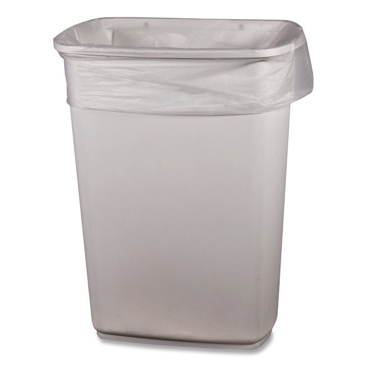 Low-Density Waste Can Liners, 30 gal, 0.5 mil, 30 x 36, Clear, Perforated Roll, 250/Carton