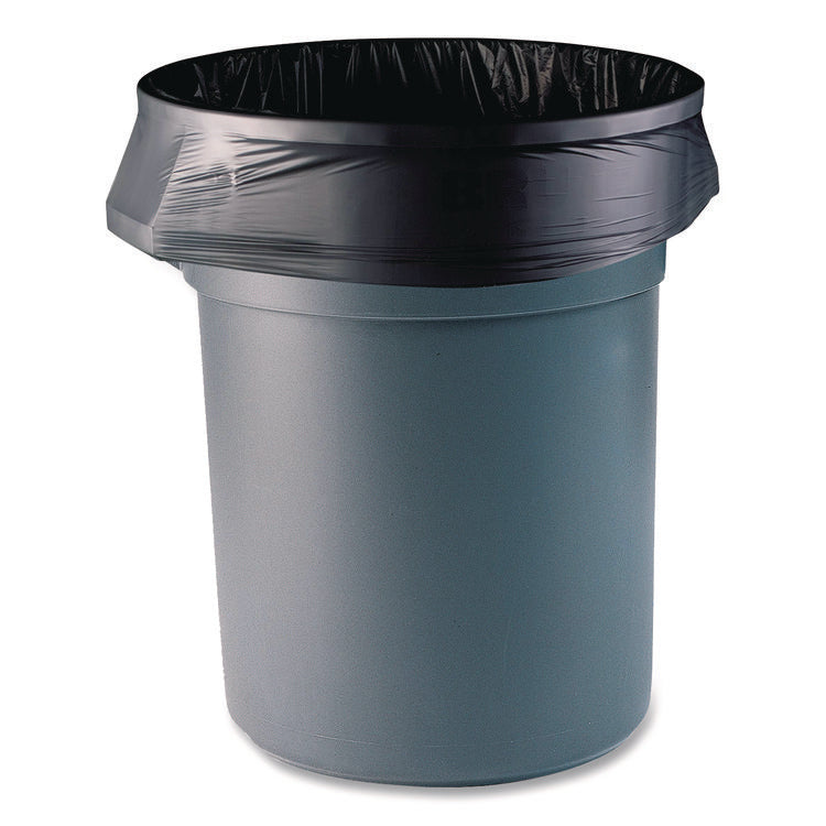 High-Density Can Liners, 45 gal, 22 mic, 40 x 48, Black, Perforated Roll, 150/Carton