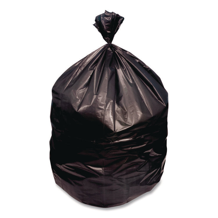 High-Density Can Liners, 45 gal, 22 mic, 40 x 48, Black, Perforated Roll, 150/Carton