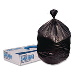 High-Density Can Liners, 45 gal, 22 mic, 40 x 48, Black, Perforated Roll, 150/Carton