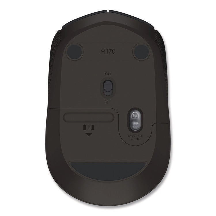 M170 Wireless Mouse, 2.4 GHz Frequency/33 ft Wireless Range, Left/Right Hand Use, Black