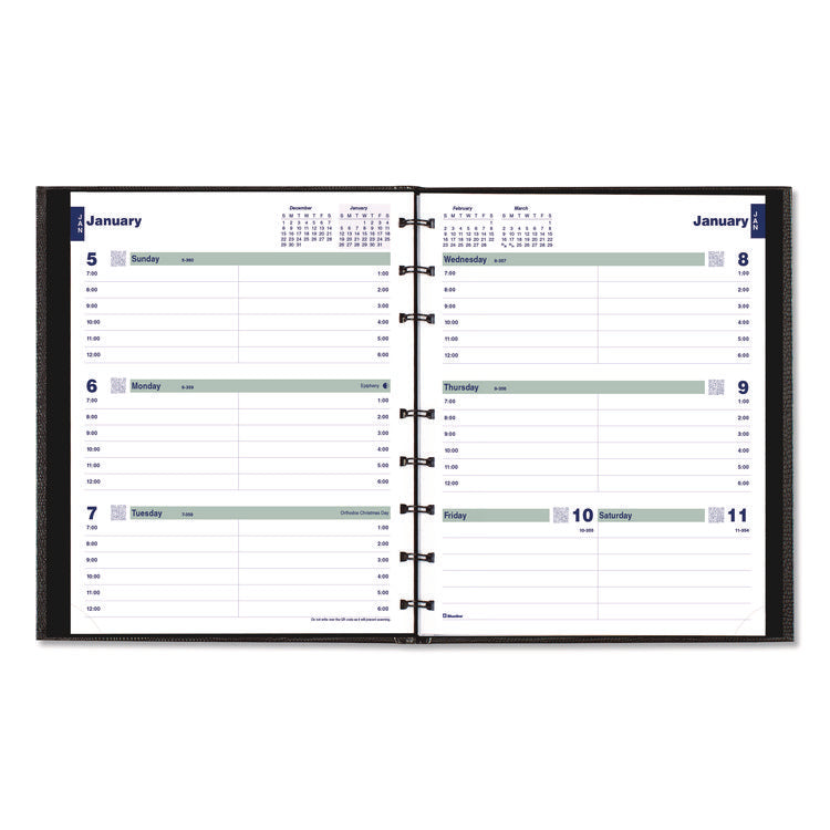 Plan and Link Weekly Appointment Planner, 9.25" x 7.25", Black Cover, 12-Month (Jan to Dec): 2025