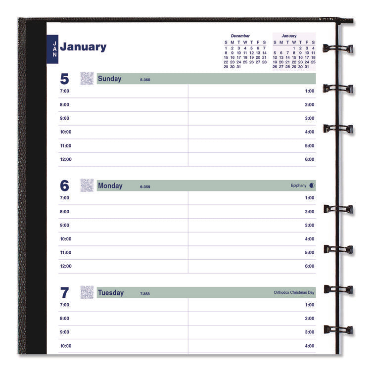 Plan and Link Weekly Appointment Planner, 9.25" x 7.25", Black Cover, 12-Month (Jan to Dec): 2025