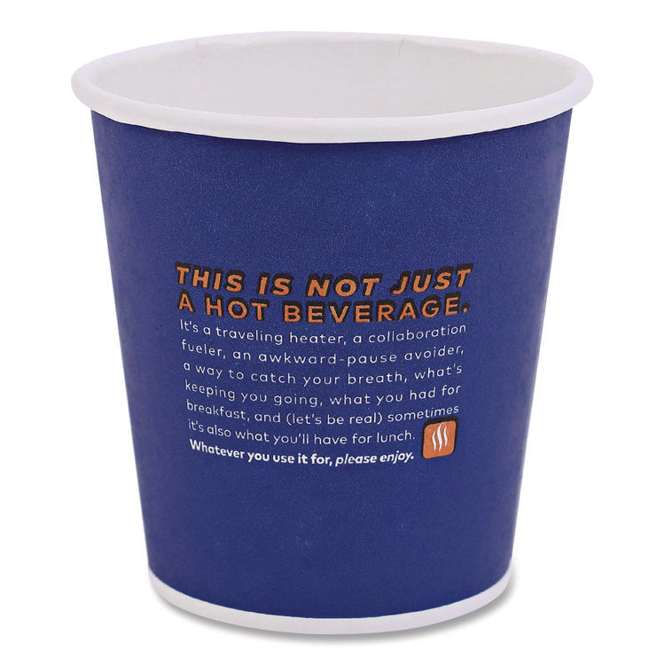 Hot Beverage Paper Cup 10 oz, FLAVIA Design, Blue, 100/Sleeve, 10 Sleeves/Carton
